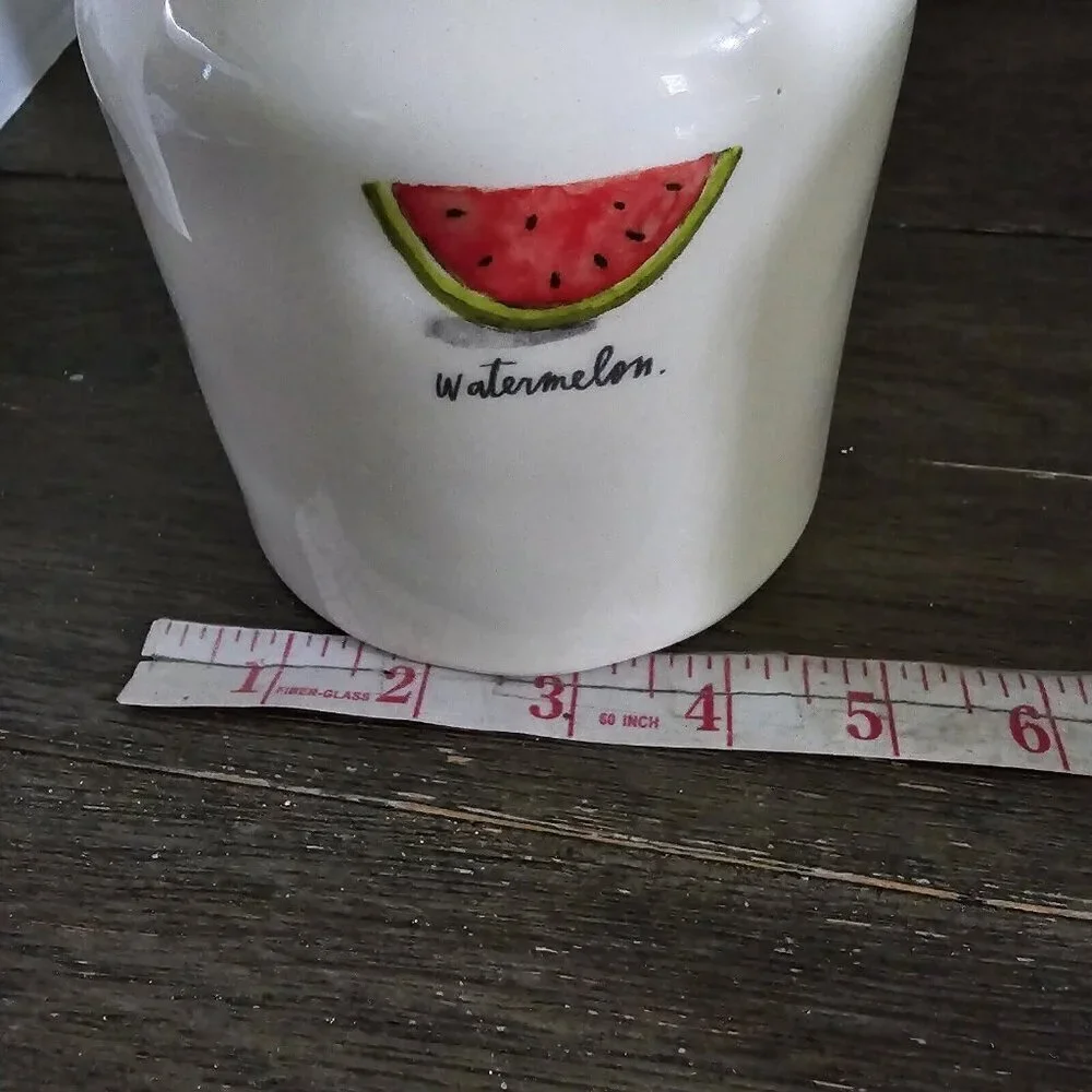 Rae Dunn Artisan Watermelon Icon Baby Canister Rae HTF Summer Pink Handle Cute - Picture 13 of 14